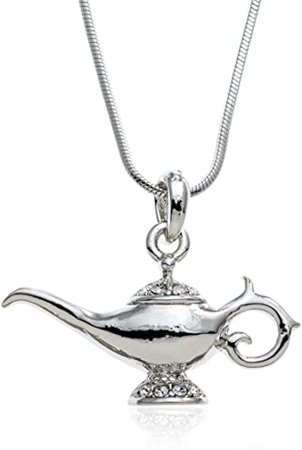 Amazon.com: PammyJ Silvertone Genie Magic Lamp Pendant Necklace, 17.5": Jewelry