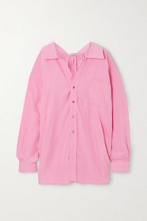 Pink Oversized satin shirt | Balenciaga | NET-A-PORTER