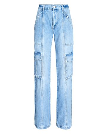 FRAME High-Rise Straight-Leg Jeans In Blue | INTERMIX®
