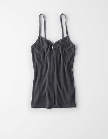 AE Soft & Sexy Ribbed Mini Henley Tank, Pink | American Eagle Outfitters