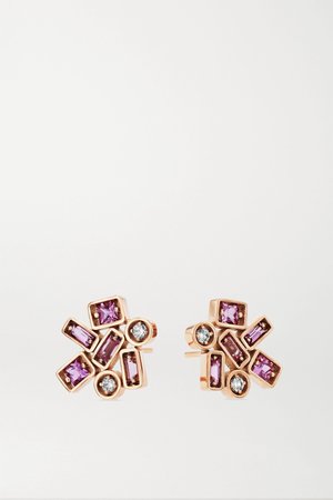 Rose gold 18-karat rose gold, sapphire and diamond earrings | Suzanne Kalan | NET-A-PORTER