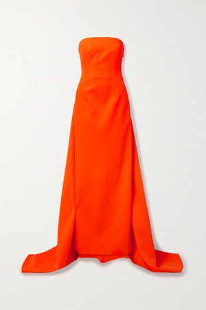 Strapless Twill Gown - Orange