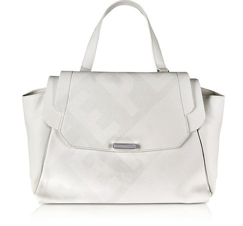 Ice Play White Top Handle Satchel Bag at FORZIERI