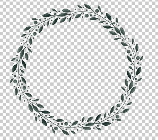 Christmas circular frame leaves