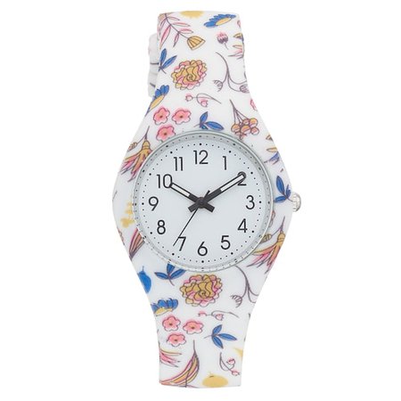 Women's Floral Silicone Watch
