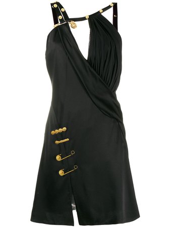 Versace Safety Pin Embellished Mini Dress | Farfetch.com