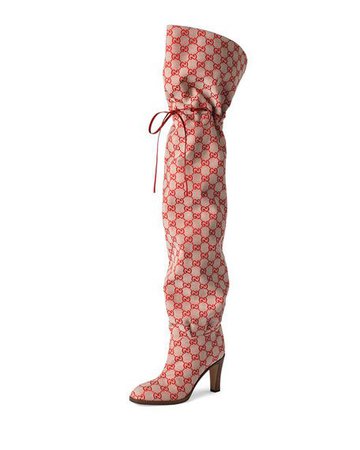 Gucci New GG Canvas Over-the-Knee Boot | Neiman Marcus