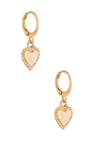 petit moments Heart Mini Charm Earring in Gold | REVOLVE