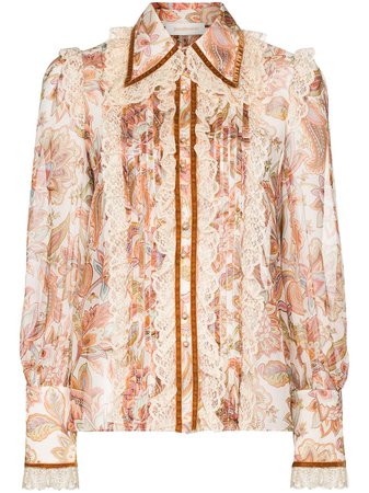 Shop Zimmermann Lucky silk shirt with Express Delivery - Farfetch