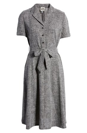 Anne Klein Tweed Shirtdress grey