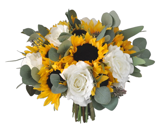 Sunflower Bouquet, Boho Bouquet, Bride Bouquet, Eucalyptus, Silk Wedding Flowers, Wedding Flowers, Wedding Bouquet, Sunflower,Bridal Bouquet