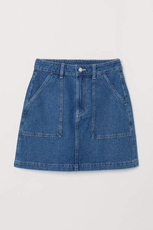 A-line Denim Skirt - Blue