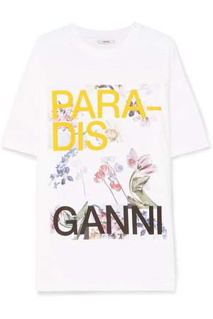 GANNI | Davis oversized printed cotton-jersey T-shirt | NET-A-PORTER.COM