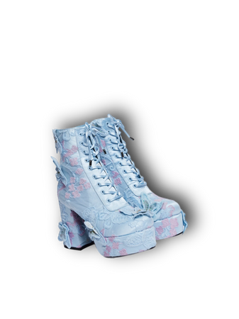 blue pastel Take Me Away Butterfly Platform Boots footwear