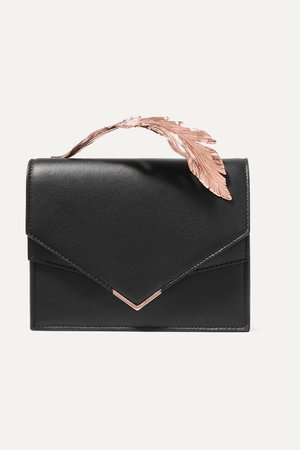 Black Alina leather clutch | Ralph & Russo | NET-A-PORTER