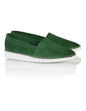 Suede loafers, green, green | MADELEINE Fashion