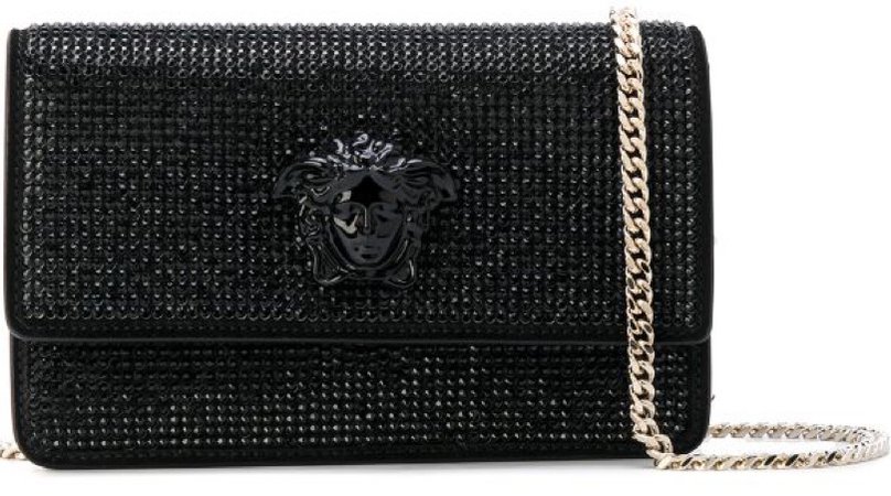 black rhinestone Versace bag