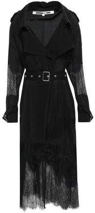 Lace-trimmed Voile Trench Coat