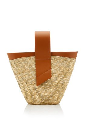Amphora Straw and Leather Top-Handle Bag by Carolina Santo Domingo | Moda Operandi