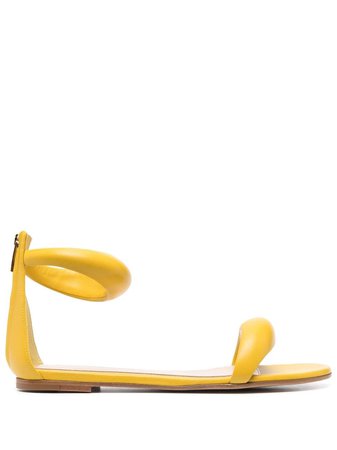 Gianvito Rossi padded leather sandals yellow G6160405CUONAP - Farfetch