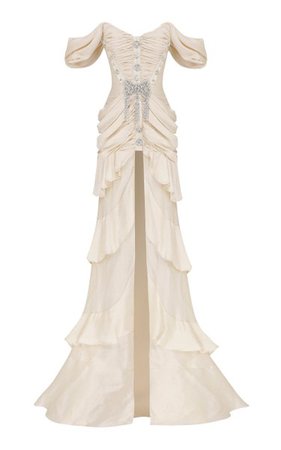Embellished Off-The-Shoulder Gown By Raisa Vanessa | Moda Operandi