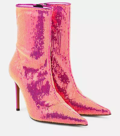 Sebert Sequined Ankle Boots in Pink - Alexandre Vauthier | Mytheresa