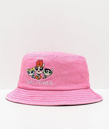 Desert Dreamer x The Powerpuff Girls Girl Power Pink Bucket Hat | Zumiez