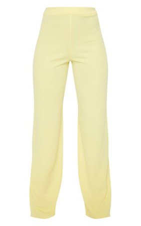 Lemon Wide Legged Trouser | Trousers | PrettyLittleThing