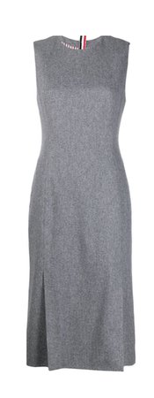 Thom Browne - sleeveless 4-vent pencil dress grey midi