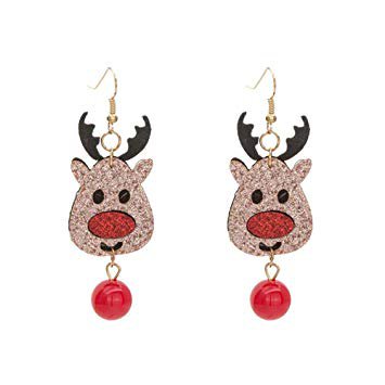 Hemore 1pair Christmas Earrings Colorful Christmas Dangle Earrings Reindeer Gift Santa Drop Earrings Thanksgiving ThemedGift Present for Girls and WomanReindeer Pattern: Amazon.ca: Home & Kitchen