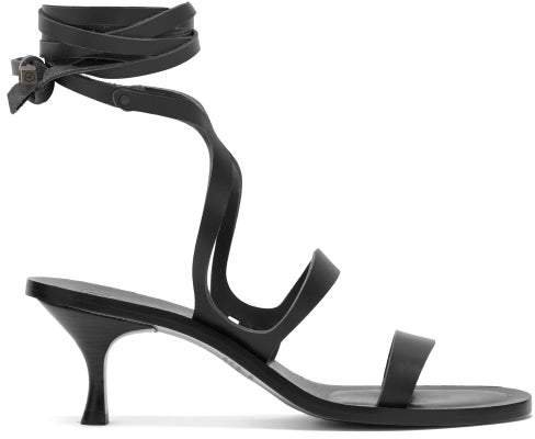 Alea Wrap Leather Sandals - Womens - Black