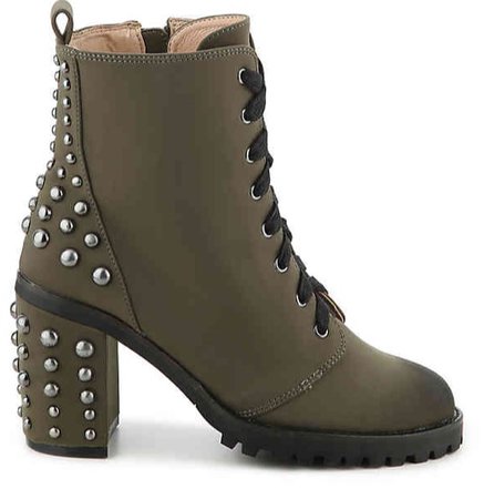 olive studded boot