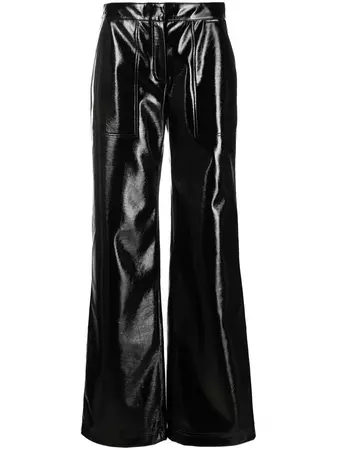 Karl Lagerfeld high-waist faux-leather Trousers - Farfetch