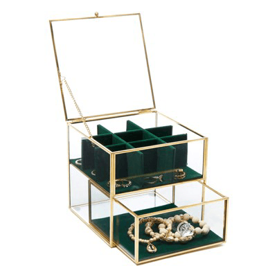 Green & gold jewelry box
