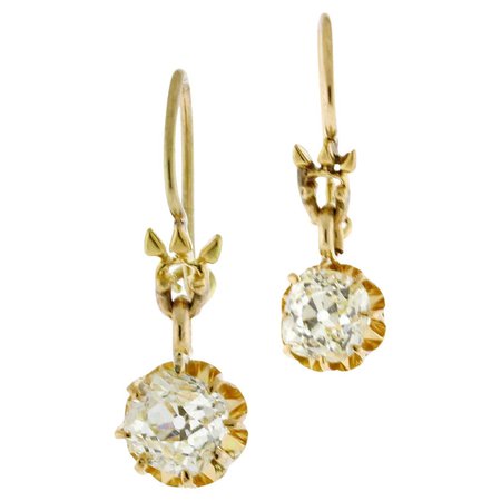 Old Mine Diamond Drop Earrings For Sale at 1stDibs