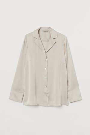 Satin Shirt - Light beige - Ladies | H&M US