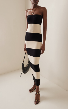 Posse Striped Strapless Maxi Dress