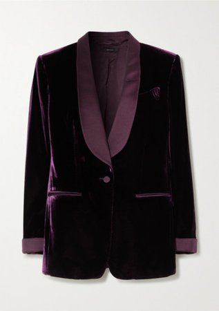 purple velvet blazer jacket
