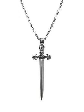 silver sword necklace