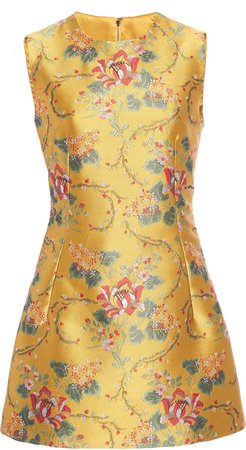 Floral-Print Jacquard Mini Dress