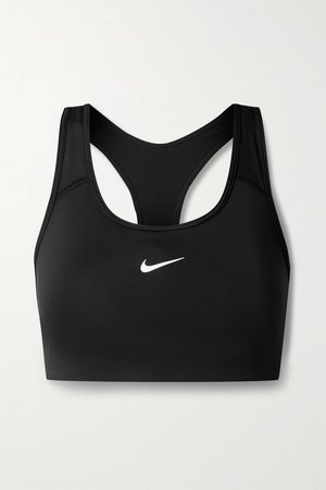 Black Swoosh Dri-FIT sports bra | Nike | NET-A-PORTER