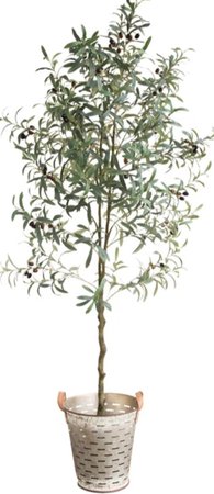 faux potted olive tree