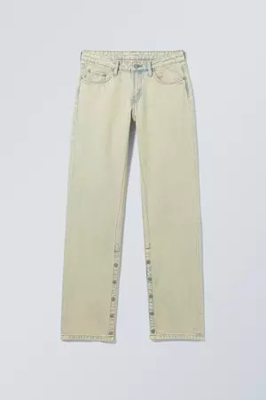 Arrow Low Straight Slit Jeans - Sunbleached - Weekday WW