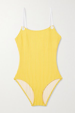 Il Pellicano The Nina Striped Seersucker Swimsuit - Yellow