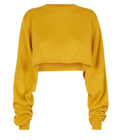 Cameo Rose Mustard Cropped Batwing Jumper | New Look