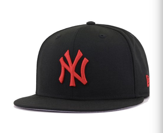 black red NY hat