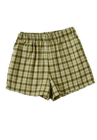 green plaid pj shorts