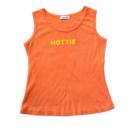 Don’t buy!! hottie y2k orange tank top... - Depop