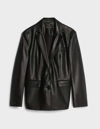 Faux leather blazer - Best sellers - Woman | Bershka