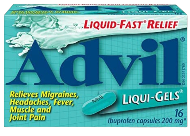 Advil Regular Strength Ibuprofen Pain Relief Liquid-Gels, Fast Acting Pain Relief for Migraine, Arthritis, Back, Neck, Joint, and Muscle Relief, 200mg (16 Count)